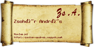 Zsohár András névjegykártya